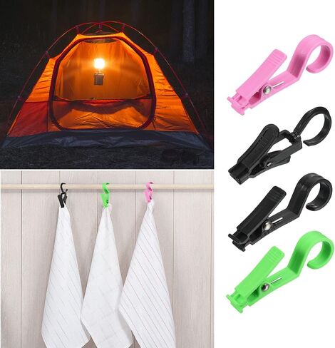 MECCANIXITY Tent Canopy Clip Light Hooks, Adjustable Multifunctional Outdoor Camping Equipment Accessories Practical Clothespin, Black 8 Pack in Saudi Arabia