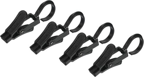 MECCANIXITY Tent Canopy Clip Light Hooks, Adjustable Multifunctional Outdoor Camping Equipment Accessories Practical Clothespin, Black 8 Pack in Saudi Arabia