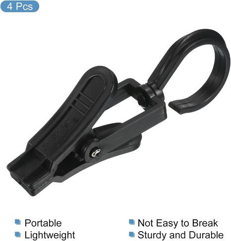 MECCANIXITY Tent Canopy Clip Light Hooks, Adjustable Multifunctional Outdoor Camping Equipment Accessories Practical Clothespin, Black 8 Pack in Saudi Arabia