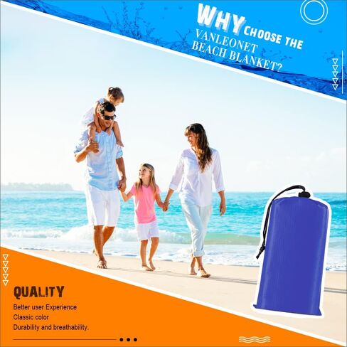 Vanleonet بطانية الشاطئ 10'X 9'، 2-8 بالغين كبيرة الحجم بساط الشاطئ بطانيات النزهة مقاومة للماء خفيفة الوزن في الهواء الطلق للشاطئ والسفر والحفلات الرياضية والتخييم والمشي لمسافات طويلة in Saudi Arabia