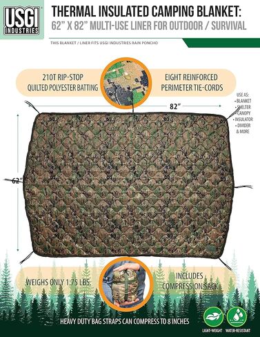 USGI Industries Woobie Blanket, Insulated Water-Resistant Poncho Liner in Kuwait