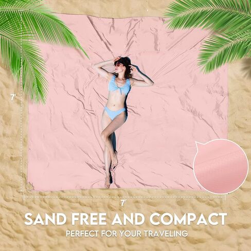 BYDOLL Beach Blanket Waterproof sandproof Oversized 10'x9' Suits for 1-8 Adults Sand Free Extra Large Beach Blanket Lightweight Soft Nylon Large Picnic mat for Travel Camping Hiking in Kuwait