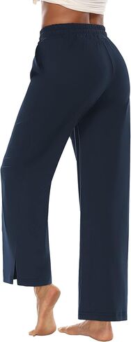 DIBAOLONG المرأة واسعة الساق اليوغا السراويل فضفاضة مريح الرباط Sweatpants عارضة صالة منامة بالازو السراويل مع جيوب in Kuwait