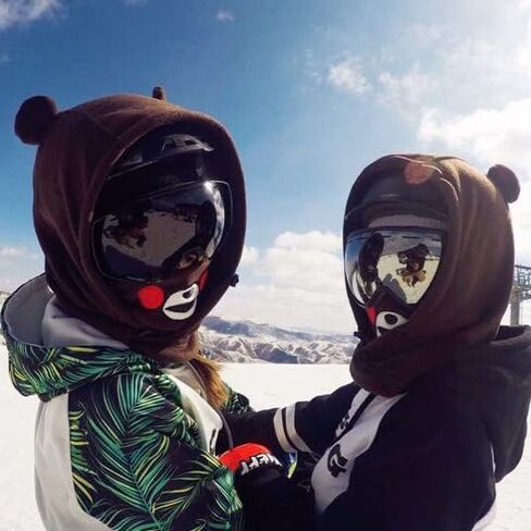 Bear Ski Balaclava Cute Animal Snowboard Face Warmer Winter Snow Sports Accessories Hat Kawaii Snowboard Gear in Saudi Arabia