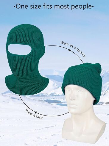 SATINIOR 1 Hole Knitted Full Face Cover Adult Winter Ski Balaclava for Outdoors in Saudi Arabia