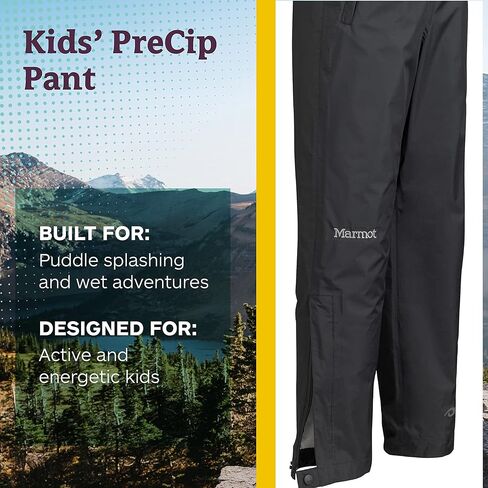 Marmot PreCip Kids' Waterproof Rain/Hiking Pant, Black, X-Large in Saudi Arabia