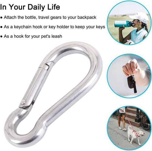 PROND Carabiner Clip, Heavy Duty Carabiner Clips, 316 Stainless Steel Carabiner Hooks, Multi-Purpose Spring Snap Hook in Saudi Arabia