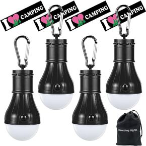 Campings Light [4 Pack] Doukey Portable Camping Lantern Bulb LED Tent Lanterns Emergency Light Camping Essentials Tent Accessories LED Lantern for Backpacking Camping Hiking Hurricane Outage