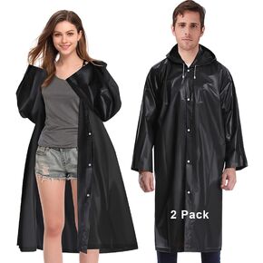 EnergeticSky Rain Ponchos للبالغين، EVA معطف مطر قابل لإعادة الاستخدام مع أغطية وأكمام، معاطف مطر محمولة للنساء والرجال in Kuwait