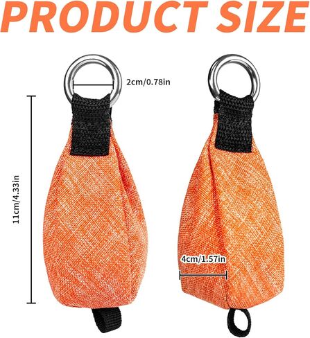 حقيبة وزن من Dawitrly Arborists مع حلقة على شكل حرف D وحلقة سفلية لرمي الأطراف العالية، واستخدام تسلق الأشجار، برتقالي، 250 جم/8.8 أونصة in Kuwait