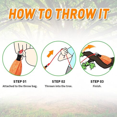 حقيبة وزن من Dawitrly Arborists مع حلقة على شكل حرف D وحلقة سفلية لرمي الأطراف العالية، واستخدام تسلق الأشجار، برتقالي، 250 جم/8.8 أونصة in Kuwait