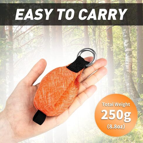 حقيبة وزن من Dawitrly Arborists مع حلقة على شكل حرف D وحلقة سفلية لرمي الأطراف العالية، واستخدام تسلق الأشجار، برتقالي، 250 جم/8.8 أونصة in Kuwait