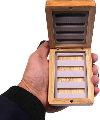 Wifreo 2 قطعة من خشب الخيزران لصيد السمك صندوق الطيران خفيف الوزن على الوجهين in Kuwait