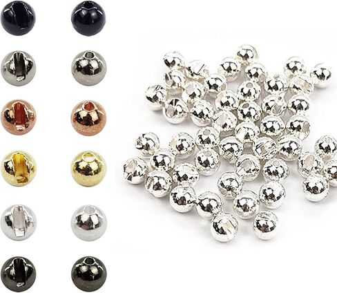 Aventik Think Fast Think Deep Beads 50pc Tungsten Beads Slotted Fly Tying Materials 10 Colors / 5 Sizes Jig Hooks Fly Fishing in Kuwait