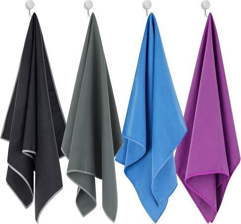 Your Choice 4 Pack Microfiber Travel Towel (60x30 inch), Quick Dry Towel for Beach Camping Gym Swimming Yoga and Sports, Super Absorbent, Lightweight and Ultra Compact (XLarge) in Kuwait