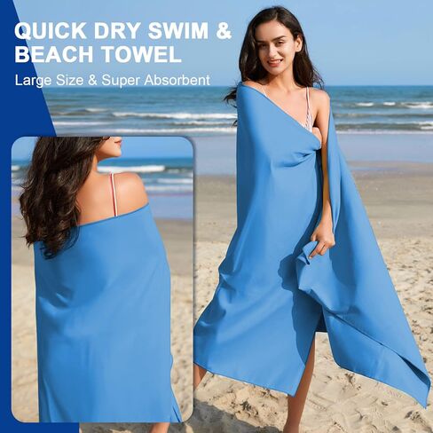 Your Choice 4 Pack Microfiber Travel Towel (60x30 inch), Quick Dry Towel for Beach Camping Gym Swimming Yoga and Sports, Super Absorbent, Lightweight and Ultra Compact (XLarge) in Kuwait