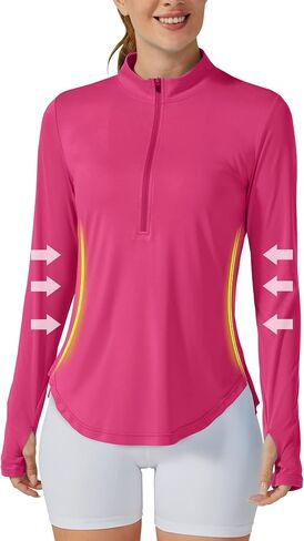 G4Free Womens UPF 50+ Sun Shirts Lightweight Quick Dry Long Sleeve Workout Tops Lightweight Running Pullover in Saudi Arabia