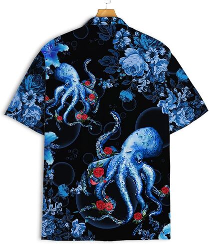 Vintage Version Funny Hawaiian Horror Halloween Tropical Flower Beach Gift Casual Short Sleeve Button Shirt in Saudi Arabia