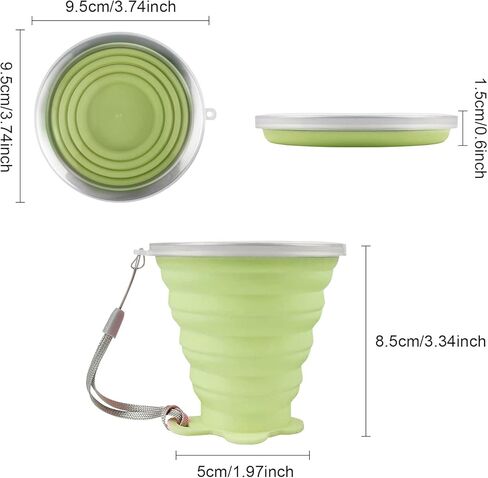 JBER Silicone Collapsible Travel Cup, Silicone Folding Camping Cup with Lids Expandable Drinking Cup for Outdoor Hiking Travel in Saudi Arabia