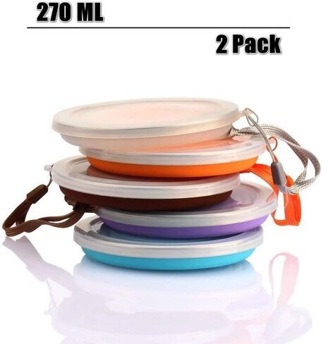 JBER Silicone Collapsible Travel Cup, Silicone Folding Camping Cup with Lids Expandable Drinking Cup for Outdoor Hiking Travel in Saudi Arabia