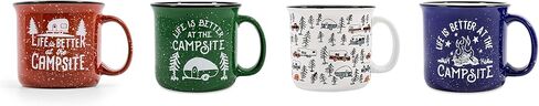 Camco Life is Better at The Campsite Coffee Mugs | Ceramic | 14oz. | 4-Pack (53357) in Saudi Arabia