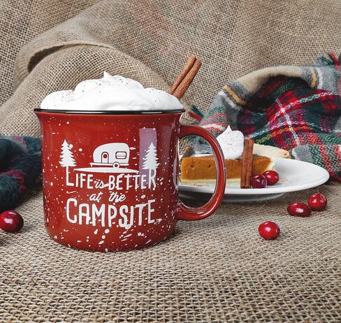 Camco Life is Better at The Campsite Coffee Mugs | Ceramic | 14oz. | 4-Pack (53357) in Saudi Arabia
