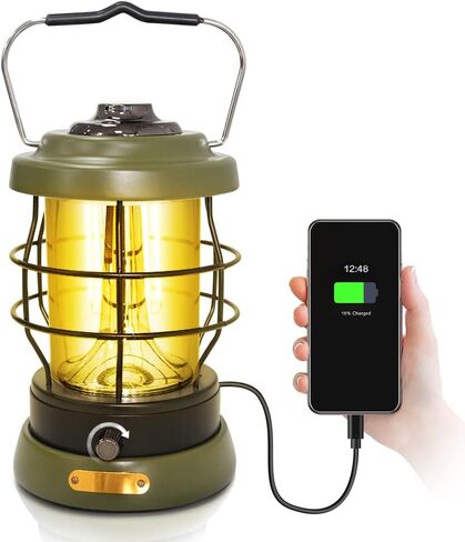 Rechargeable Camping Lantern 1500 High Lumens Hurricane Camp Light 2 Modes Portable Electric Tent Lamp Hands-Free Flashlight Lantern,5000 mAh Battery LED Lanterns for Power Outages in Saudi Arabia