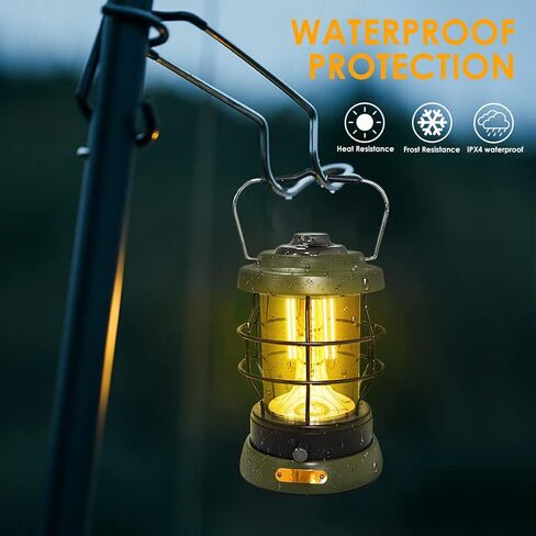 Rechargeable Camping Lantern 1500 High Lumens Hurricane Camp Light 2 Modes Portable Electric Tent Lamp Hands-Free Flashlight Lantern,5000 mAh Battery LED Lanterns for Power Outages in Saudi Arabia
