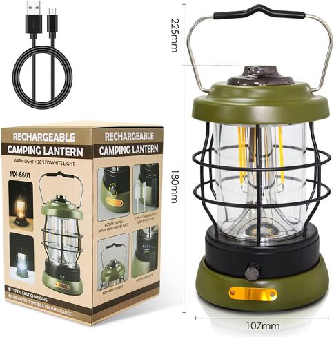 Rechargeable Camping Lantern 1500 High Lumens Hurricane Camp Light 2 Modes Portable Electric Tent Lamp Hands-Free Flashlight Lantern,5000 mAh Battery LED Lanterns for Power Outages in Saudi Arabia