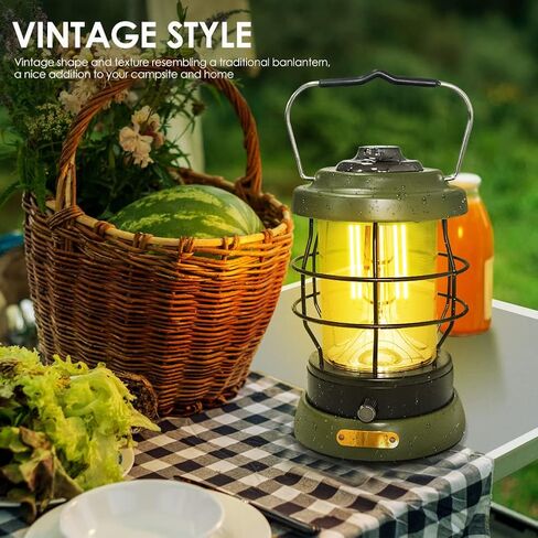 Rechargeable Camping Lantern 1500 High Lumens Hurricane Camp Light 2 Modes Portable Electric Tent Lamp Hands-Free Flashlight Lantern,5000 mAh Battery LED Lanterns for Power Outages in Saudi Arabia