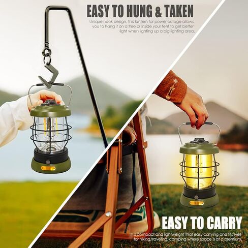 Rechargeable Camping Lantern 1500 High Lumens Hurricane Camp Light 2 Modes Portable Electric Tent Lamp Hands-Free Flashlight Lantern,5000 mAh Battery LED Lanterns for Power Outages in Saudi Arabia