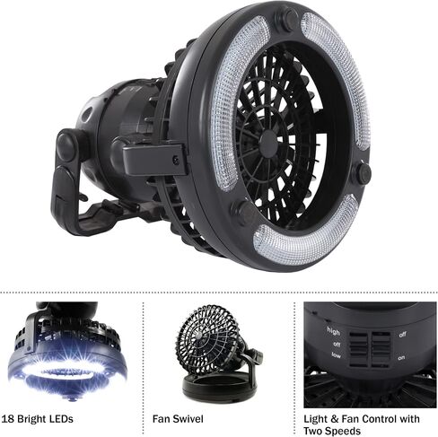 Wakeman LED Lantern, 2 in 1 Battery Powered Fan and Lantern Collection Outdoors in Kuwait
