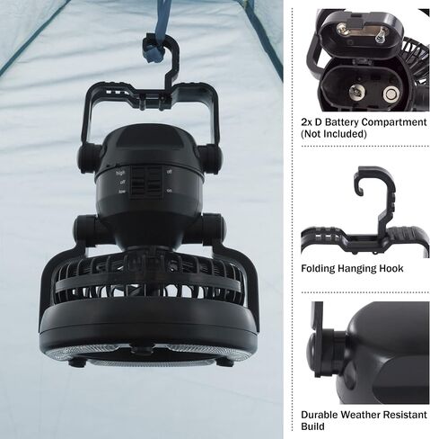 Wakeman LED Lantern, 2 in 1 Battery Powered Fan and Lantern Collection Outdoors in Kuwait