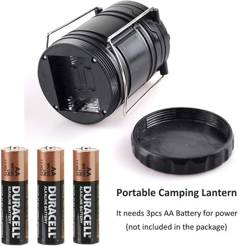 مصباح فانوس للتخييم LED من Gioyonil، عبوتان من مصابيح خيمة قابلة للطي تعمل بالبطارية المحمولة، مجموعات نجاة لمصباح يدوي لعاصفة الإعصار، والطوارئ المنزلية، وانقطاع التيار الكهربائي، والمشي لمسافات طويلة in Kuwait