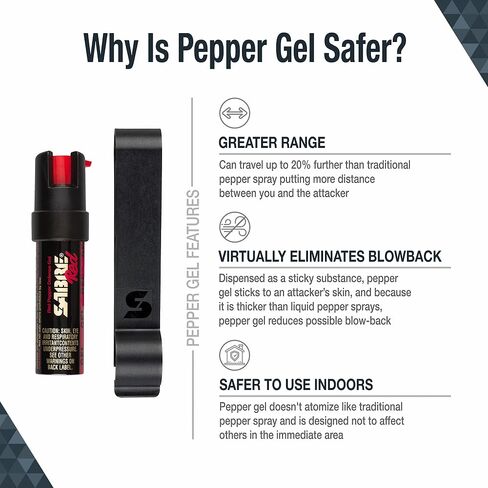 SABRE Pepper Gel with Car Visor Attachment Clip, Maximum Strength Formula, 35 Bursts, 12-Foot (4-Meter) Range, Gel is Safer, UV Marking Dye, Twist Lock Safety, Attaches to Sunvisor in Vehicles & RVs in Saudi Arabia