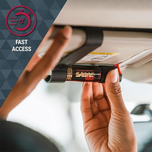 SABRE Pepper Gel with Car Visor Attachment Clip, Maximum Strength Formula, 35 Bursts, 12-Foot (4-Meter) Range, Gel is Safer, UV Marking Dye, Twist Lock Safety, Attaches to Sunvisor in Vehicles & RVs in Saudi Arabia
