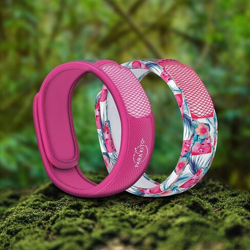 PARA'KITO Mosquito Repellent Bracelets + Refill Pellets Bundle, Mosquito Bracelets, Peppermint Oil, DEET Free Mosquito Repeller, Hiking Accessories, 2 Wristbands & 2 Refills (Black + Conceal) in Saudi Arabia