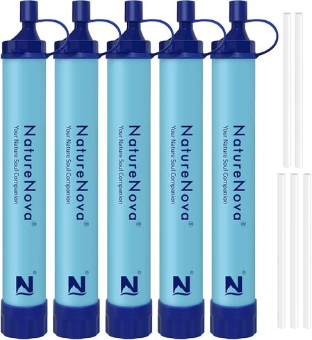 Personal Water Filter Straw Outdoor Portable Filtration Emergency Survival Gear Water Solutions Tactical Gear for Hiking Camping Accessories Travel Hunting Fishing Outing Backpacking in Kuwait