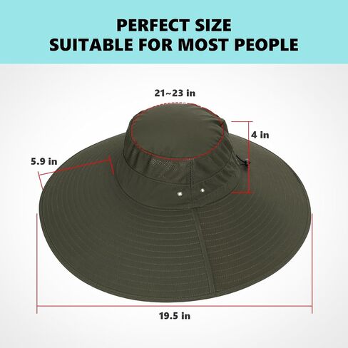 Wide Brim Sun Hats with Hat Clip Waterproof & Breathable Men Sun Hat for Fishing, Hiking, Camping, Garden in Saudi Arabia