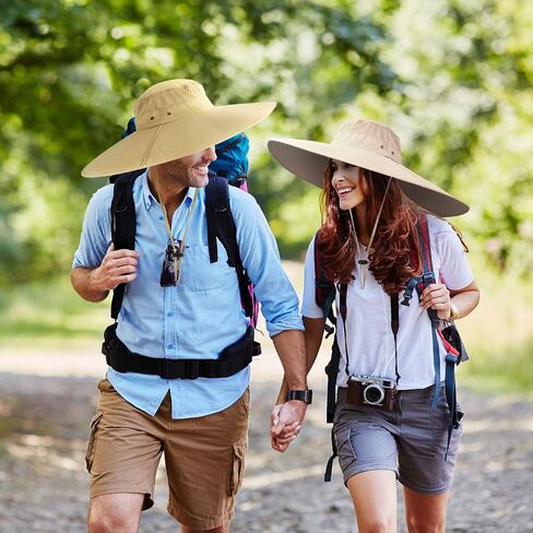 Wide Brim Sun Hats with Hat Clip Waterproof & Breathable Men Sun Hat for Fishing, Hiking, Camping, Garden in Saudi Arabia