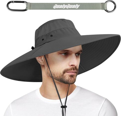 Wide Brim Sun Hats with Hat Clip Waterproof & Breathable Men Sun Hat for Fishing, Hiking, Camping, Garden in Saudi Arabia