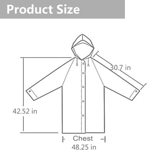 EnergeticSky Rain Ponchos للبالغين، EVA معطف مطر قابل لإعادة الاستخدام مع أغطية وأكمام، معاطف مطر محمولة للنساء والرجال in Kuwait