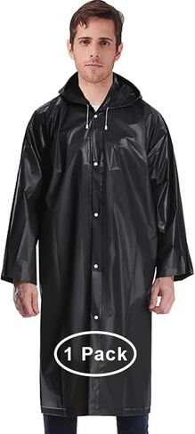 EnergeticSky Rain Ponchos For Adults, EVA Reusable Rain Coat With Hoods And Sleeves, Portable Rain Coats for Women Men in Saudi Arabia