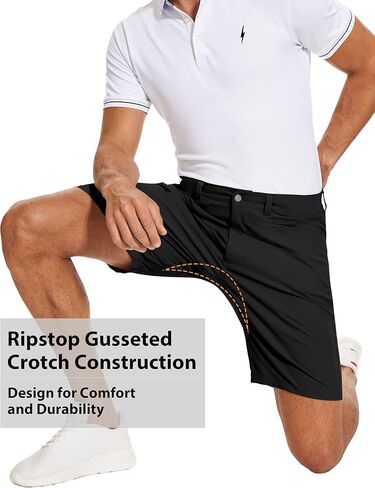PULI Mens Stretch Golf Hiking Shorts Casual Work 9‘’ Quick Dry Dress Waterproof Lightweight Travel with Pockets in Saudi Arabia