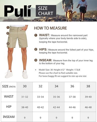 PULI Mens Stretch Golf Hiking Shorts Casual Work 9‘’ Quick Dry Dress Waterproof Lightweight Travel with Pockets in Saudi Arabia