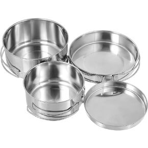 4pcs Stainless Steel Camping Cookware, Outdoor Camping Cookware Set Camping Pot Pan Set for Hiking Backpacking Picnic in Kuwait