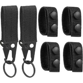 OFYDNR Duty Belt Keeper with Double Snaps & Tactical Gear Clip, Law Enforcement Accessories Nylon Belt Keepers Nylon Key Ring Holder for 2" and 2¼" Wide Belt (Set of 6) in Kuwait