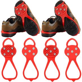 2 Pairs Non Slip Gripper Spikes Ice Cleats Snow Traction Cleats Crampons for Women Men Walking and Running on Snow and Ice