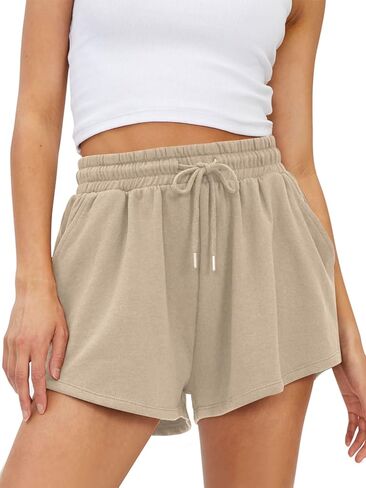 AUTOMET Womens Sweat Shorts Casual Summer Athletic Shorts Elastic Comfy Shorts High Waist Shorts Fall Fashion Clothes 2023 in Saudi Arabia