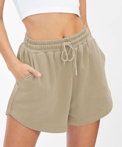 AUTOMET Womens Sweat Shorts Casual Summer Athletic Shorts Elastic Comfy Shorts High Waist Shorts Fall Fashion Clothes 2023 in Saudi Arabia